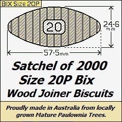 1 Satchel of 2000 Size 20P Paulownia Joiners