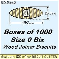 1 Bag of 1000, Size 0 Bix Wood Biscuit Joiners