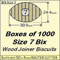 1 Box of 1000, Size 7 Bix Wood Biscuit Joiners