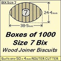 1 Bag of 1000, Size 7 Bix Wood Biscuit Joiners