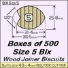 1 Bag of 500, Size 5 Bix Wood Biscuit Joiners