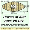 1 Bag of 500 Size 20 Bix Wood Biscuit Joiners