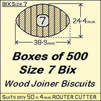 1 Bag of 500, Size 7 Bix Wood Biscuit Joiners