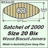 1 Satchel of 2000 Size 20 Bix Wood Biscuit Joiners