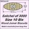 1 Satchel of 3000 Size 10 Bix Wood Biscuit Joiners