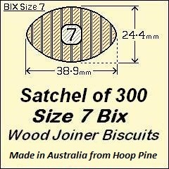 1 Satchel of 300, Size 7 Bix Wood Biscuit Joiners