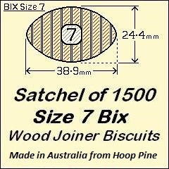 1 Satchel of 1500, Size 7 Bix Wood Biscuit Joiners