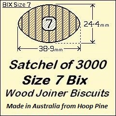 1 Satchel of 3000, Size 7 Bix Wood Biscuit Joiners