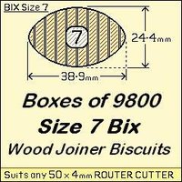 1 Box of 9800 Size 7 Bix Wood Biscuit Joiners