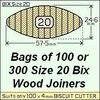 8 Bags of 100 Size 20 Bix Wood Biscuit Joiners