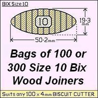 8 bags of 100 Size 10 Bix Wood Biscuit Joiners