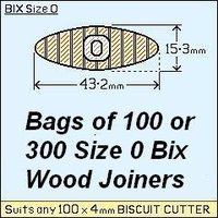 8 bags of 100 Size 0 Bix Wood Biscuit Joiners