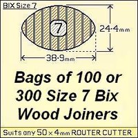 8 bags of 100 Size 7 Bix Wood Biscuit Joiners