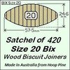 1 Satchel of 420, Size 20 Bix Wood Biscuit Joiners