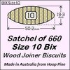1 Satchel of 660, Size 10 Bix Wood Biscuit Joiners