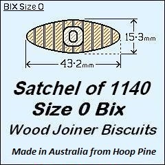 1 Satchel of 1140, Size 0 Bix Wood Biscuit Joiners