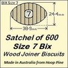 1 Satchel of 600, Size 7 Bix Wood Biscuit Joiners