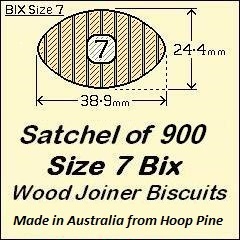1 Satchel of 900, Size 7 Bix Wood Biscuit Joiners