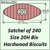 1 Satchel of 240, Size 20H Hardwood Biscuits