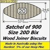 1 Satchel of 900 Size 20D Densest Hoop Pine