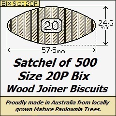 1 Satchel of 500, Size 20P Paulownia Joiners