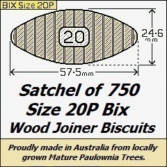 1 Satchel of 750, Size 20P Paulownia Joiners