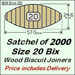 1 Satchel of 2000 Size 20 Bix - Price includes Delivery and GST