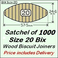 1 Satchel of 1000 Size 20 Bix - Price includes Delivery and GST