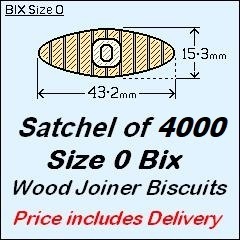 1 Satchel of 4000, Size 0 Bix. Price includes Delivery