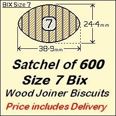 1 Satchel of 600, Size 7 Bix. Price includes Delivery and GST