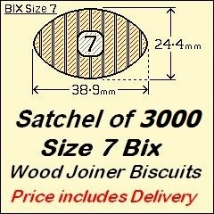 1 Satchel of 3000 Size 7 Bix. Price includes Delivery and GST