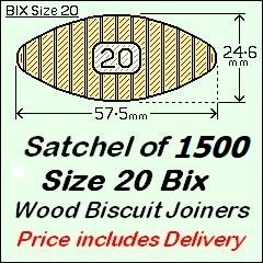 1 Satchel of 1500 Size 20 Bix - Price includes Delivery and GST