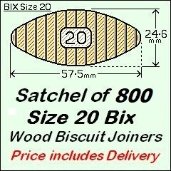 1 Satchel of 800 Size 20 Bix - Price includes Delivery and GST
