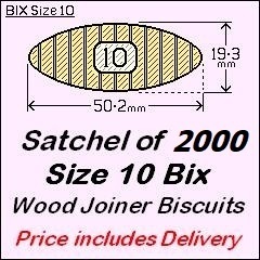 1 Satchel of 2000 Size 10 Bix - Price includes Delivery and GST