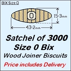 1 Satchel of 3000, Size 0 Bix. Price includes Delivery