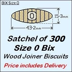 1 Satchel of 300 Size 0 Bix. Price includes Delivery and GST