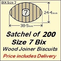 1 Satchel of 200, Size 7 Bix. Price includes Delivery and GST