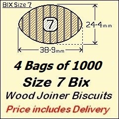4 Bags of 1000 Size 7 Bix. Price includes Delivery and GST
