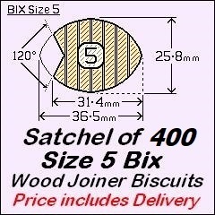 1 Satchel of 400, Size 5 Bix. Price includes Delivery and GST